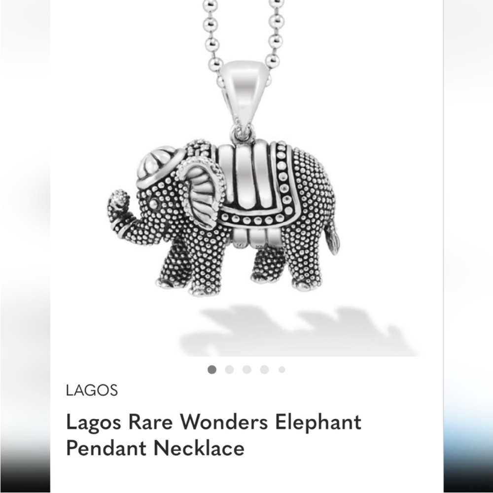 LAGOS Silver Elephant Charm Necklace